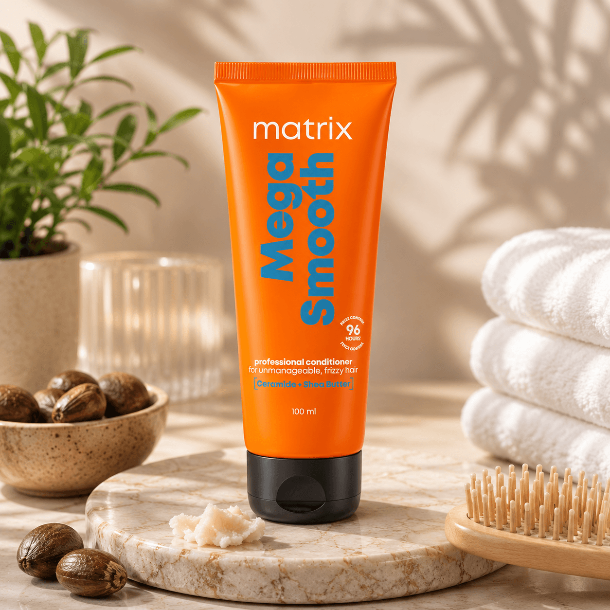 Matrix Mega Sleek Anti-Frizz Conditioner with Shea Butter | Up to 4 Days Frizz Control