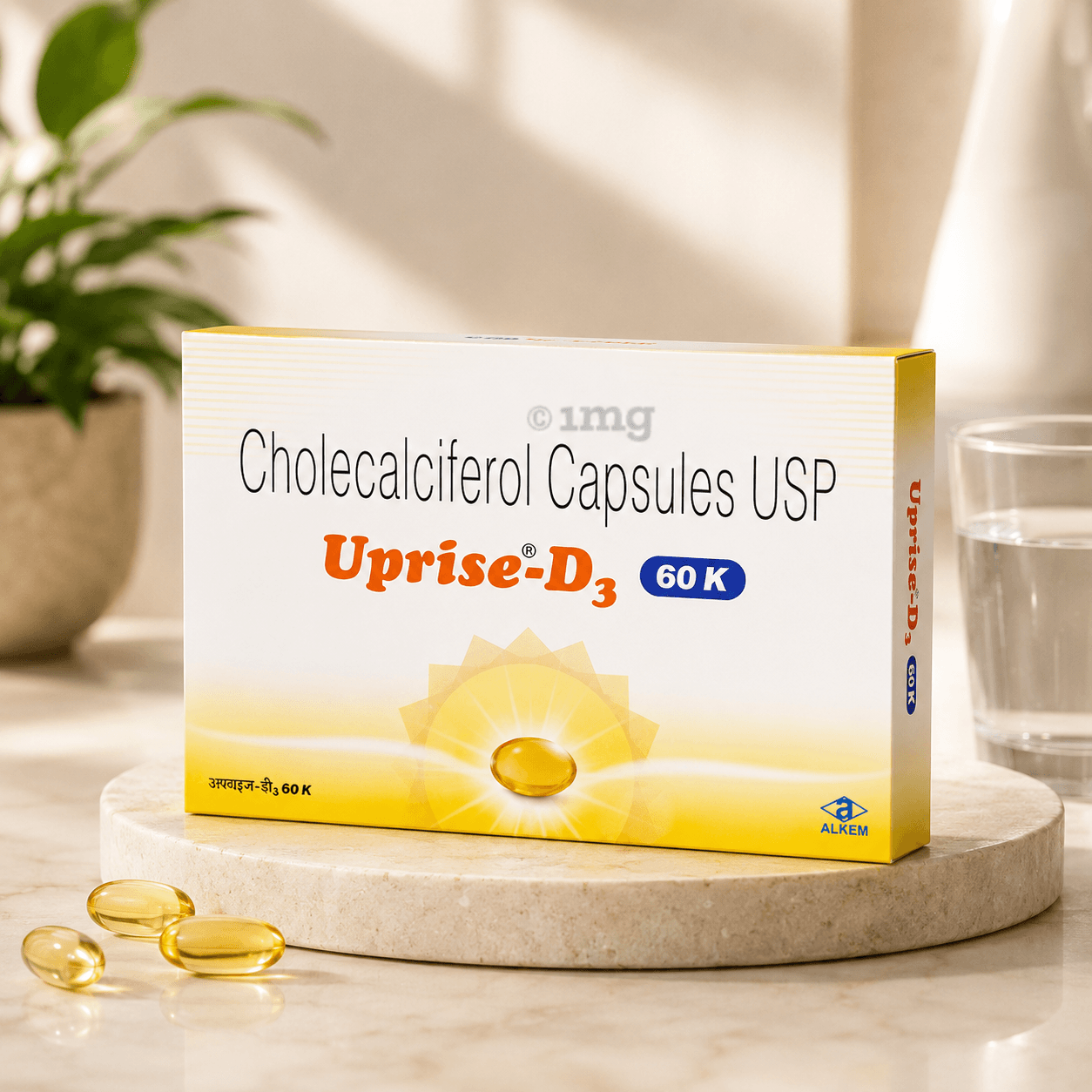 Uprise-D3 60K Capsule | Vitamin D3 (Cholecalciferol) 60000 IU for Bone & Immune Health